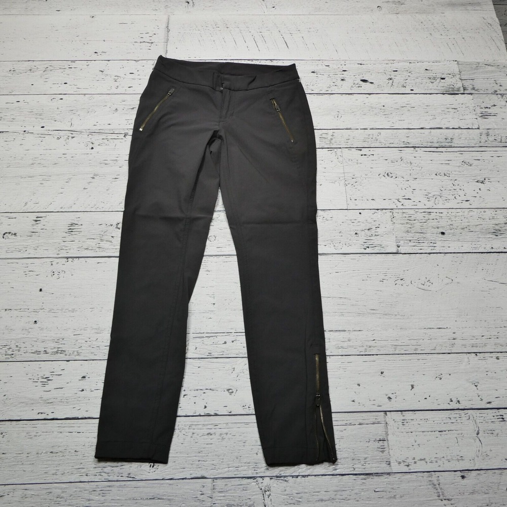 Athleta Wander Stash Utility Pants Size 2P Gray Nylon Stretc Zip Pockets